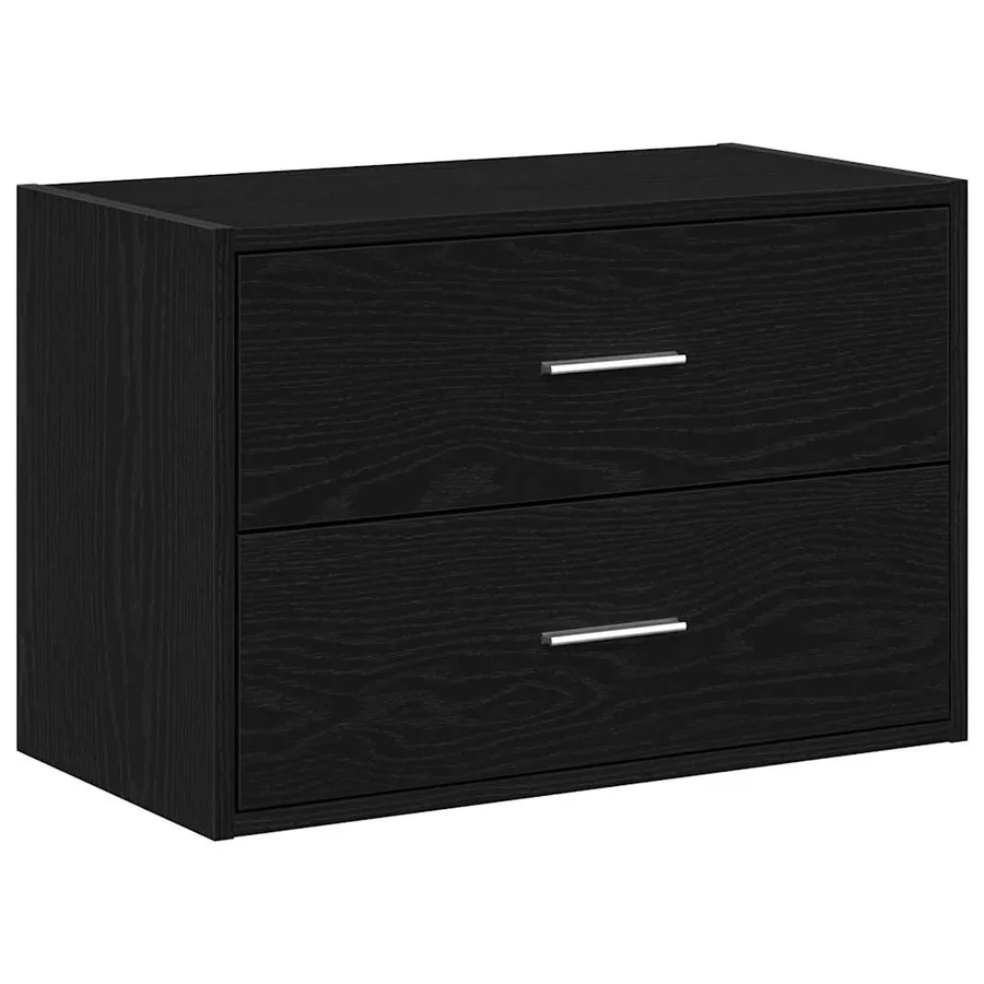 Armoire avec 2 tiroirs chêne noir 60x31x40 cm bois d'ingénierie - 2