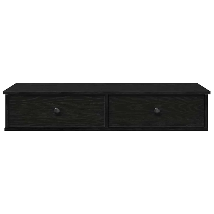 Étagère murale et tiroirs noir 100x37,5x19 cm bois d'ingénierie - 4