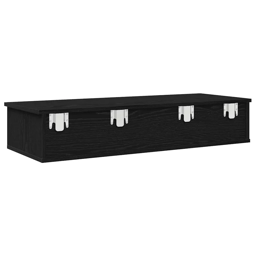 Étagère murale et tiroirs noir 100x37,5x19 cm bois d'ingénierie - 6