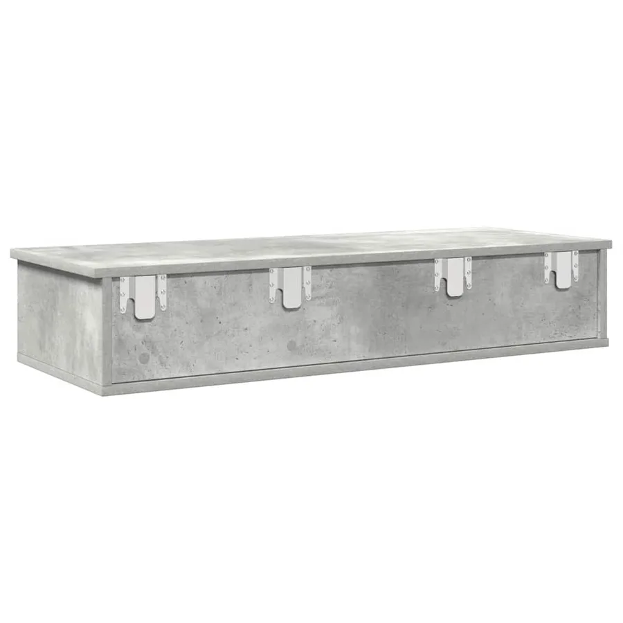 Étagère murale avec tiroirs gris béton bois d'ingénierie - 6