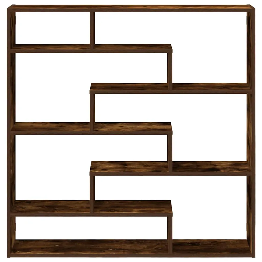 Étagère cube murale 7 compartiments chêne fumé bois ingénierie - 4
