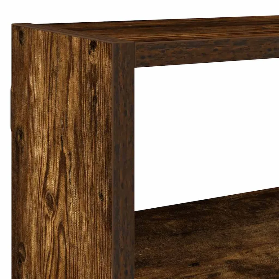 Étagère cube murale 7 compartiments chêne fumé bois ingénierie - 7