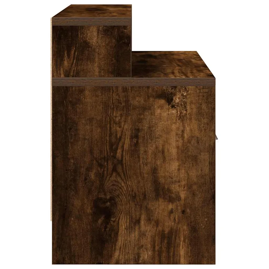 Table de chevet avec tiroir chêne fumé 51x31x47 cm - 6