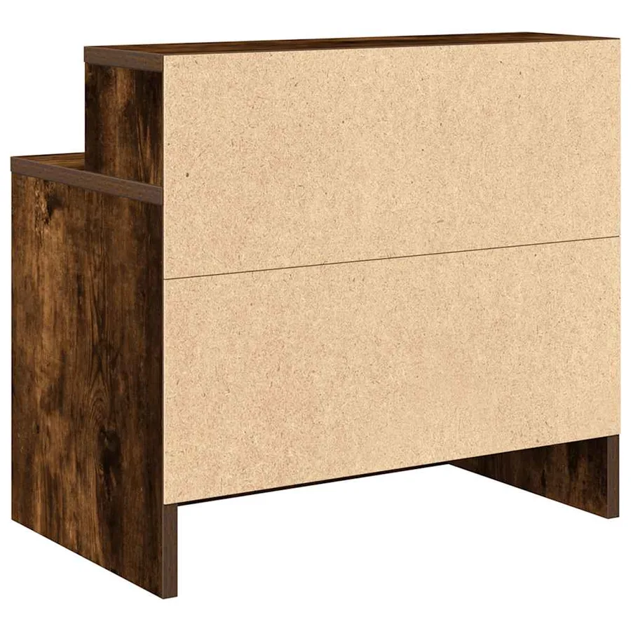 Table de chevet avec tiroir chêne fumé 51x31x47 cm - 7