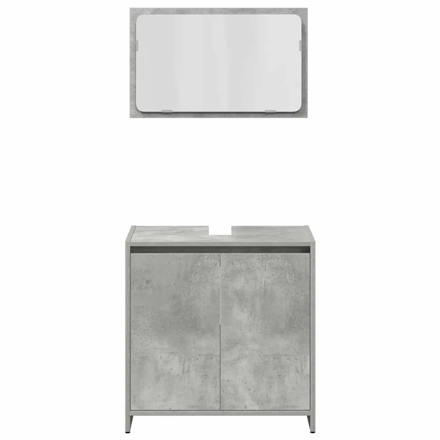 Ensemble de meubles de salle de bain 3 pcs gris béton - 7