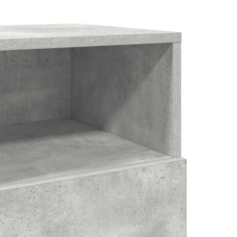 Tables de chevet 2 pcs avec 2 tiroirs gris béton 36x36x68 cm - 10