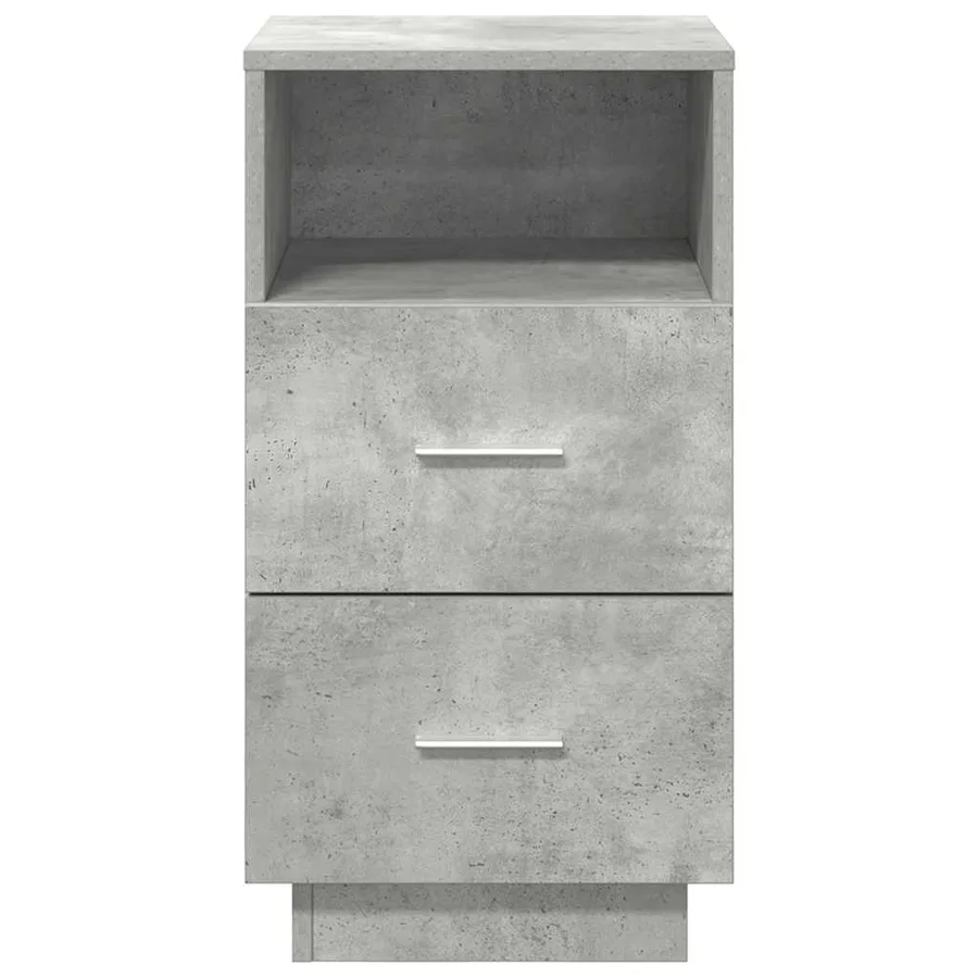 Tables de chevet 2 pcs avec 2 tiroirs gris béton 36x36x68 cm - 4