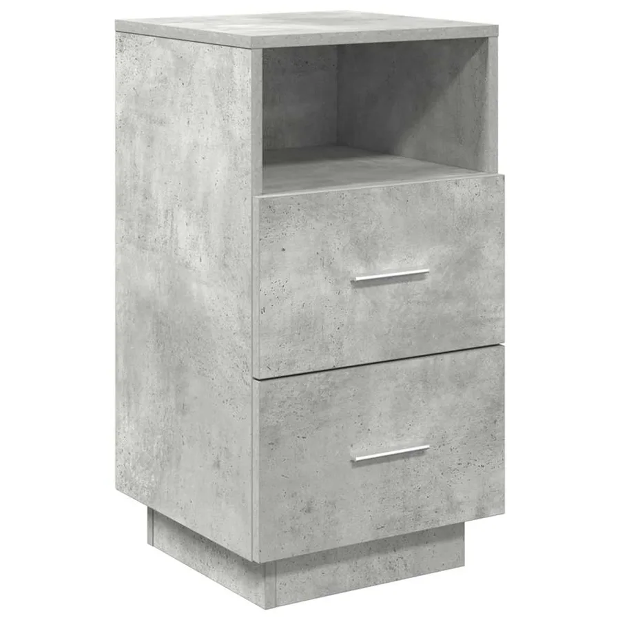 Tables de chevet 2 pcs avec 2 tiroirs gris béton 36x36x68 cm - 6
