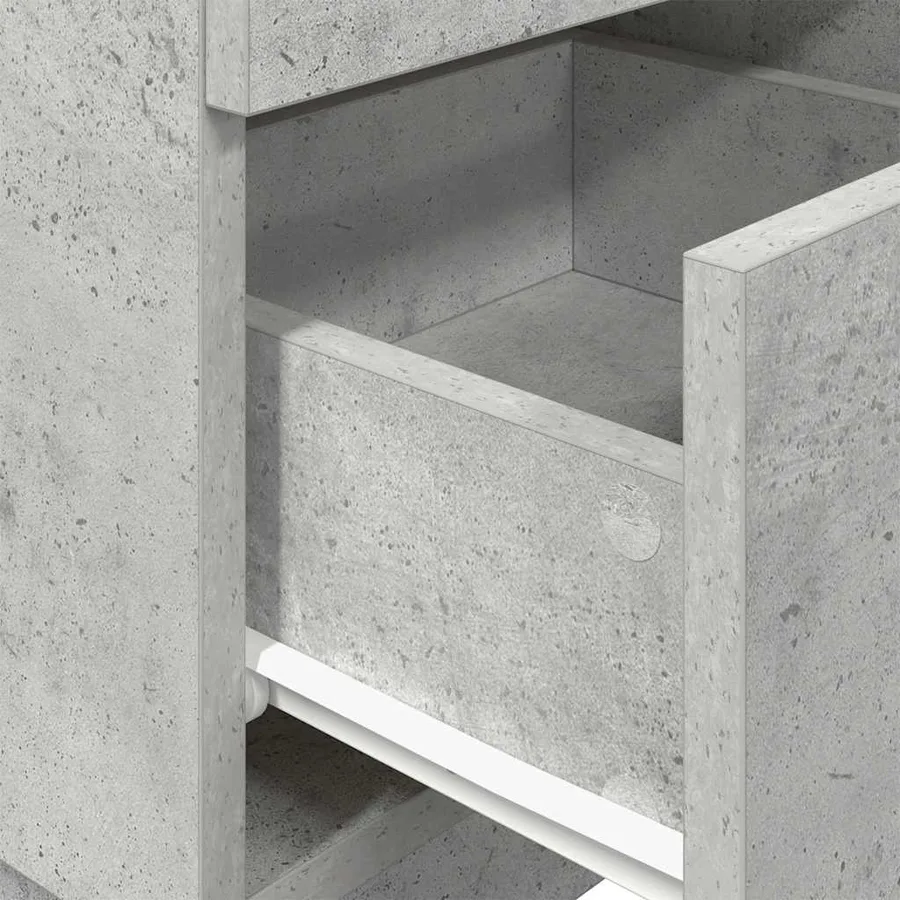 Tables de chevet 2 pcs avec 2 tiroirs gris béton 36x36x68 cm - 9