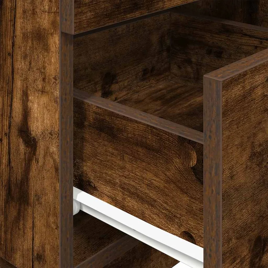 Tables de chevet 2 pcs avec 2 tiroirs chêne fumé 36x36x68 cm - 9