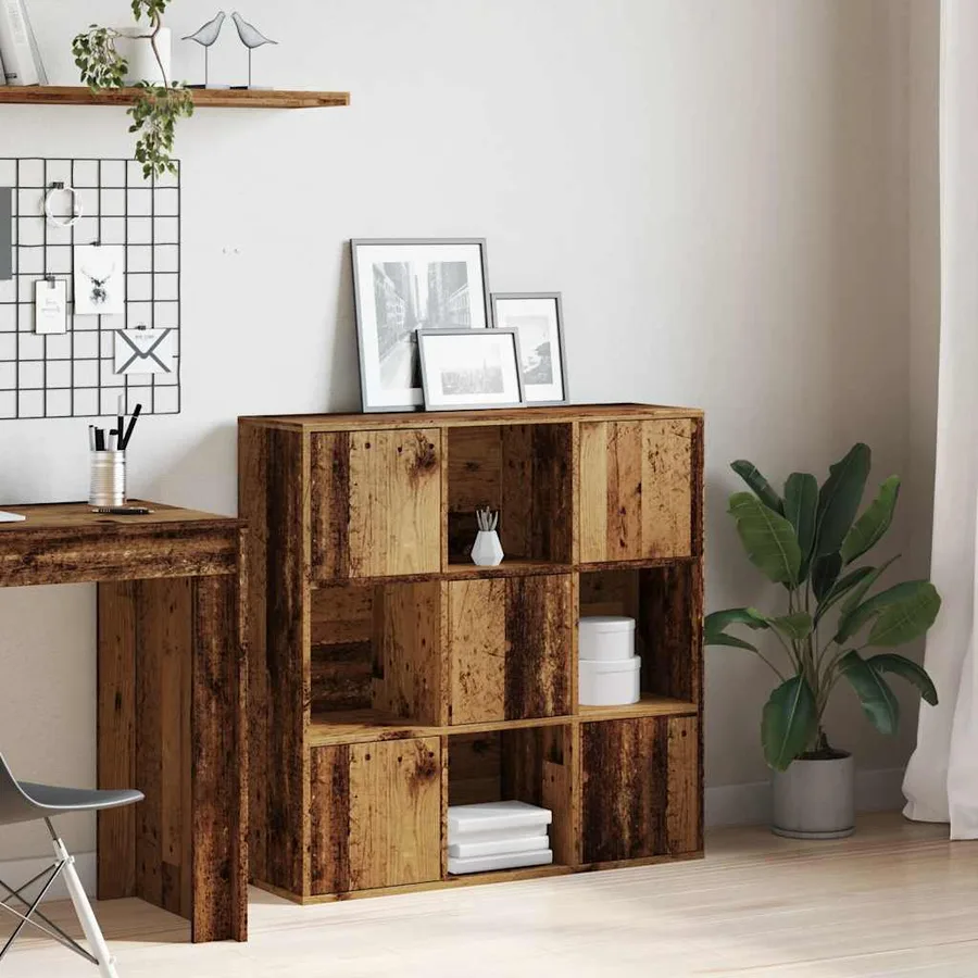 Bibliothèque vieux bois 90x28x90 cm bois d'ingénierie - 3