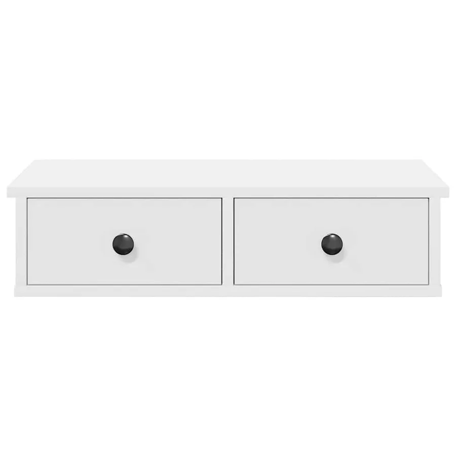 Étagère murale avec tiroirs blanc 60x28x15 cm bois d'ingénierie - 4