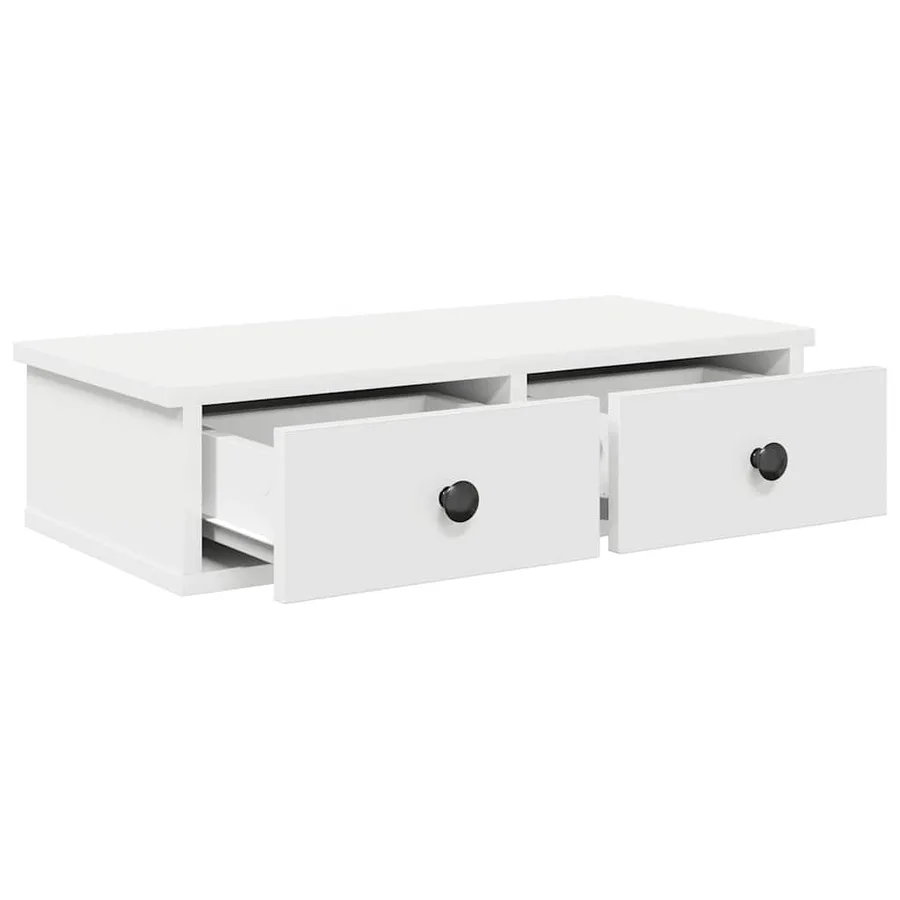 Étagère murale avec tiroirs blanc 60x28x15 cm bois d'ingénierie - 7