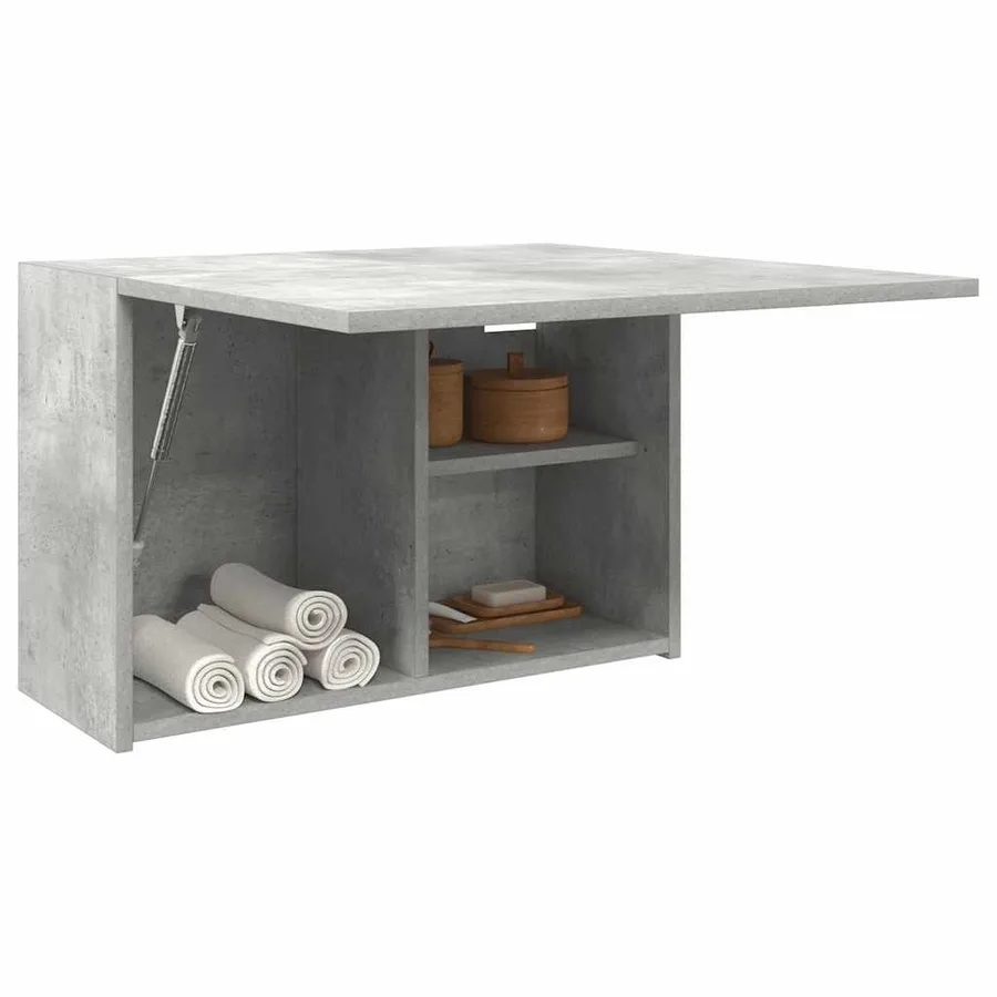Armoire murale de bain gris béton 60x25x40 cm bois d'ingénierie - 4