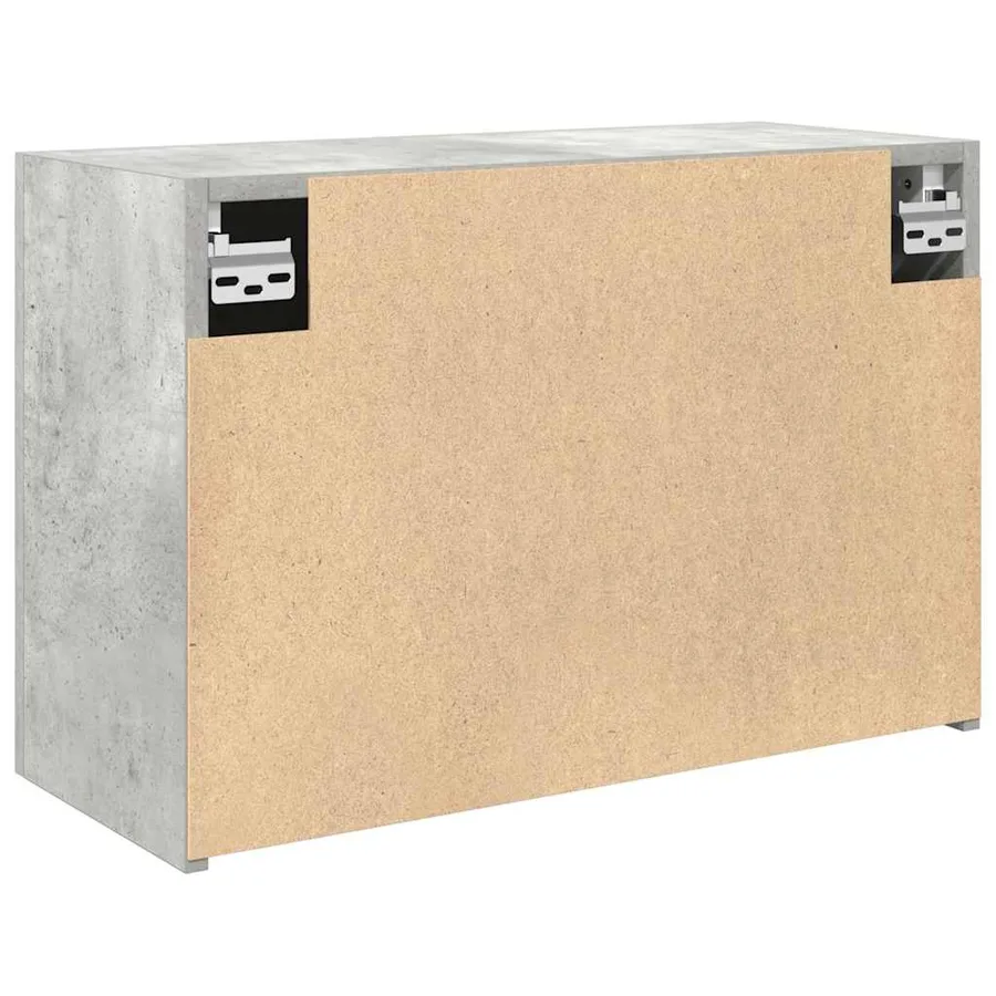 Armoire murale de bain gris béton 60x25x40 cm bois d'ingénierie - 8