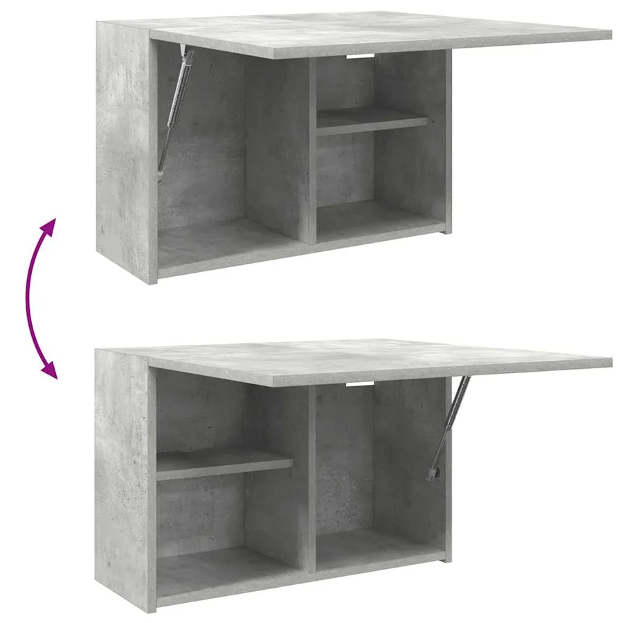 Armoire murale de bain gris béton 60x25x40 cm bois d'ingénierie - 9
