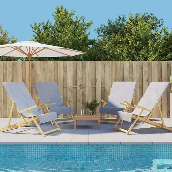 Serviettes de plage 4 pcs gris 60x135 cm tissu 400 GSM