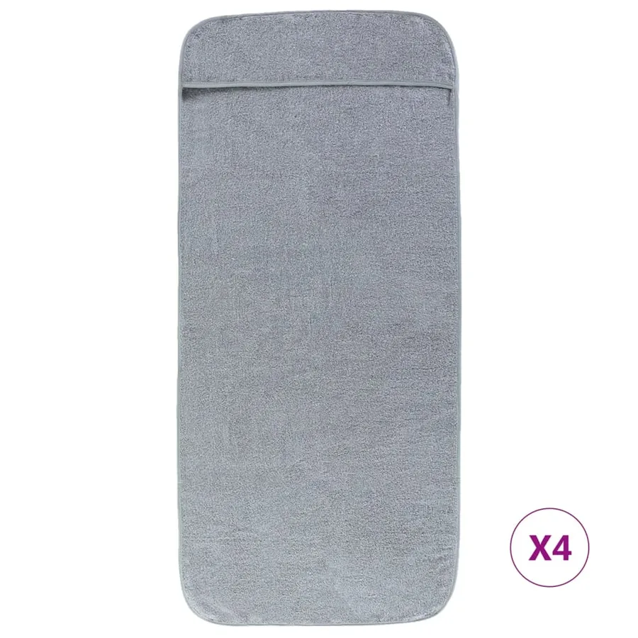 Serviettes de plage 4 pcs gris 60x135 cm tissu 400 GSM - 3