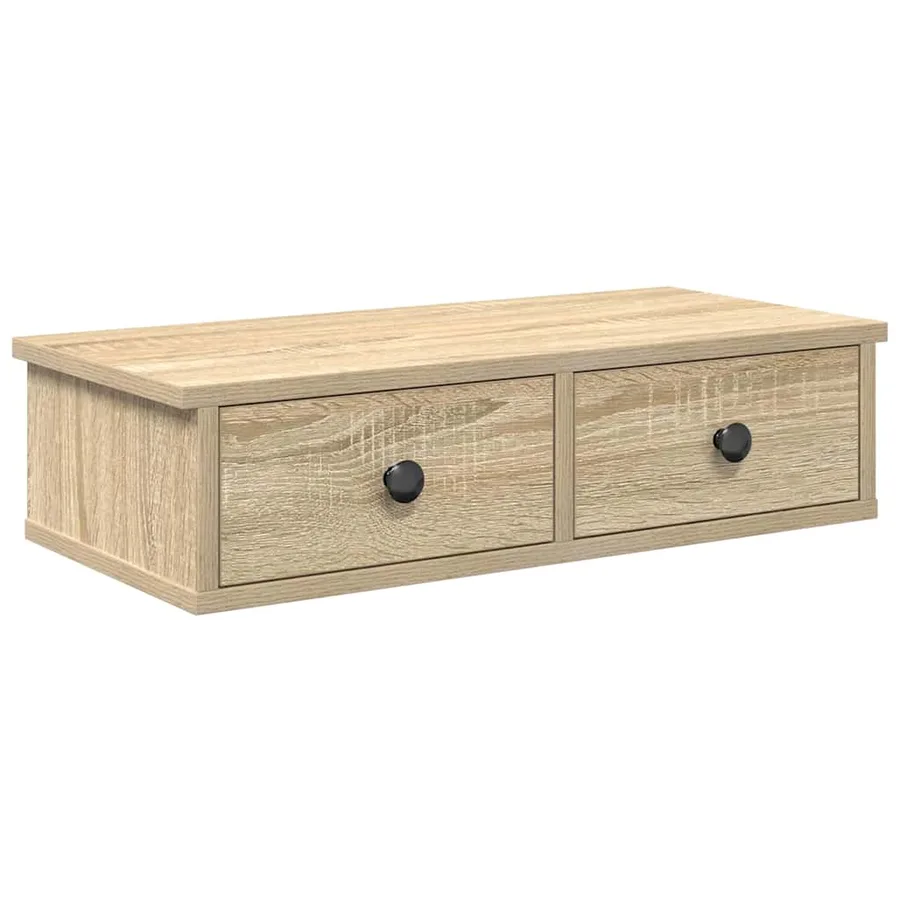 Étagère murale avec tiroirs chêne sonoma bois d'ingénierie - 2