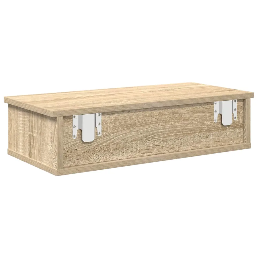 Étagère murale avec tiroirs chêne sonoma bois d'ingénierie - 6