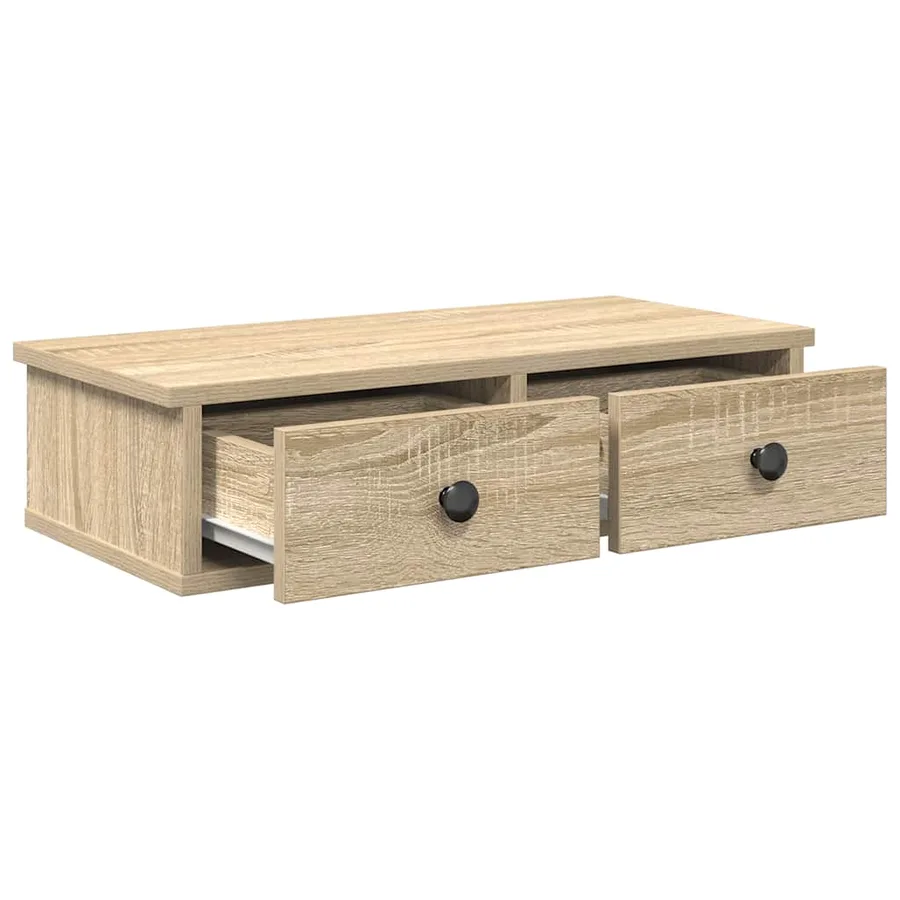Étagère murale avec tiroirs chêne sonoma bois d'ingénierie - 7
