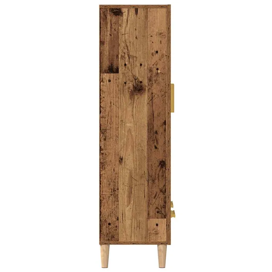 Buffet haut vieux bois 70x31x115 cm bois d'ingénierie - 5