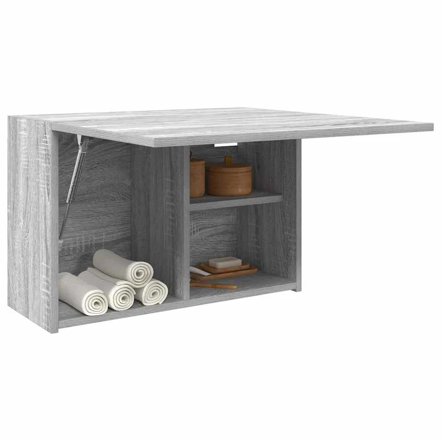 Armoire murale de bain sonoma gris 60x25x40cm bois d'ingénierie - 4
