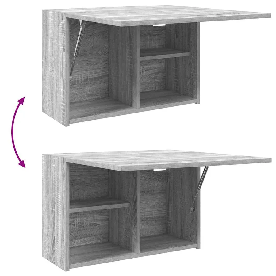 Armoire murale de bain sonoma gris 60x25x40cm bois d'ingénierie - 9