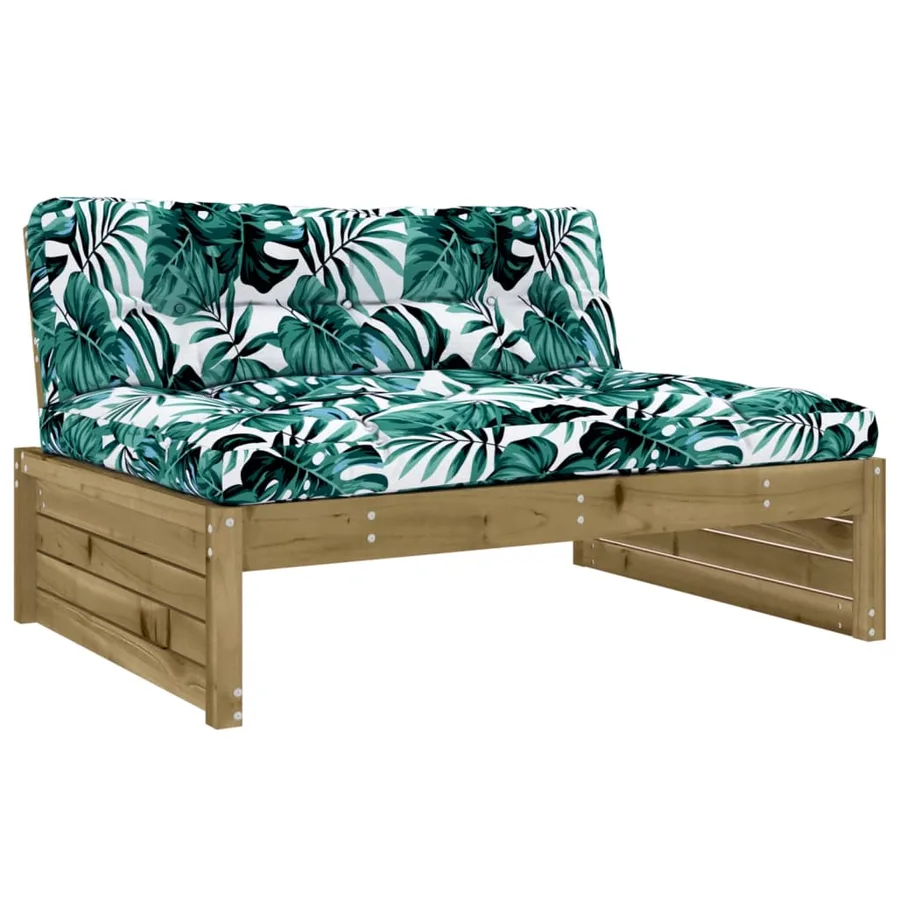 Salon de jardin 2 pcs avec coussins bois de pin imprégné - 4