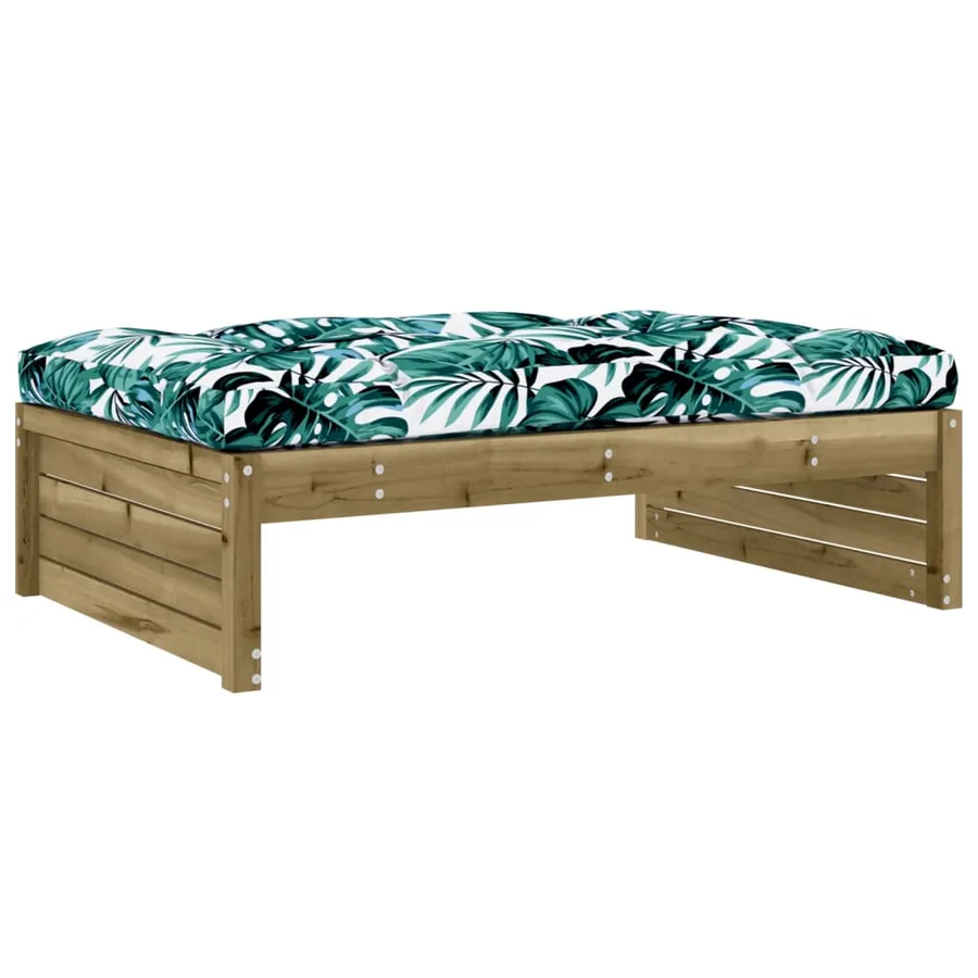 Salon de jardin 2 pcs avec coussins bois de pin imprégné - 5