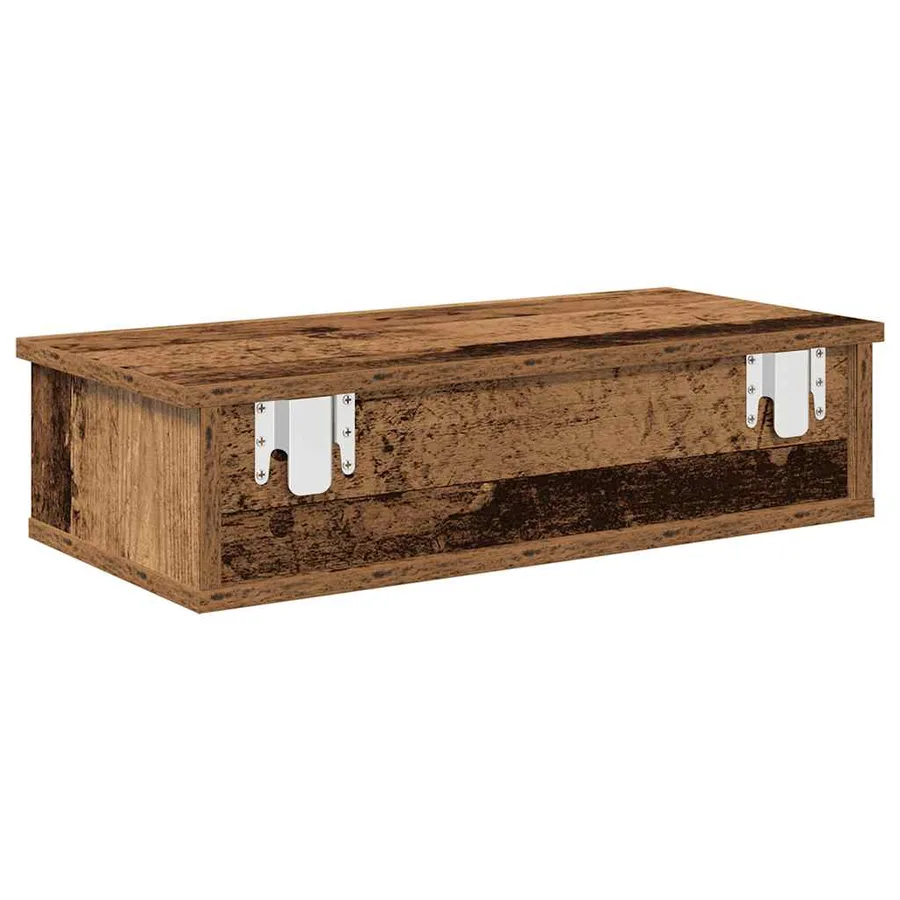 Étagère murale avec tiroirs vieux bois bois d'ingénierie - 6