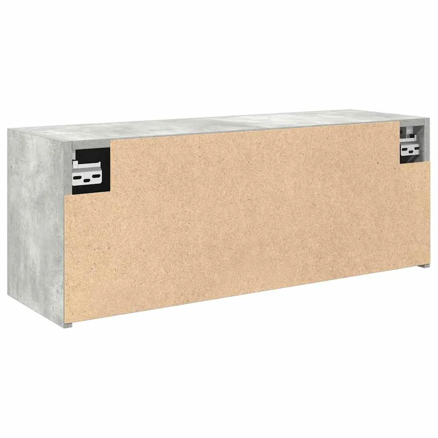 Armoire murale de bain gris béton 80x25x30 cm bois d'ingénierie - 8