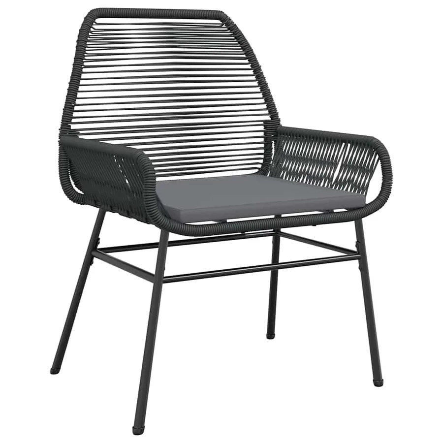 Ensemble à manger de jardin et coussins 5 pcs noir rotin verre - 4