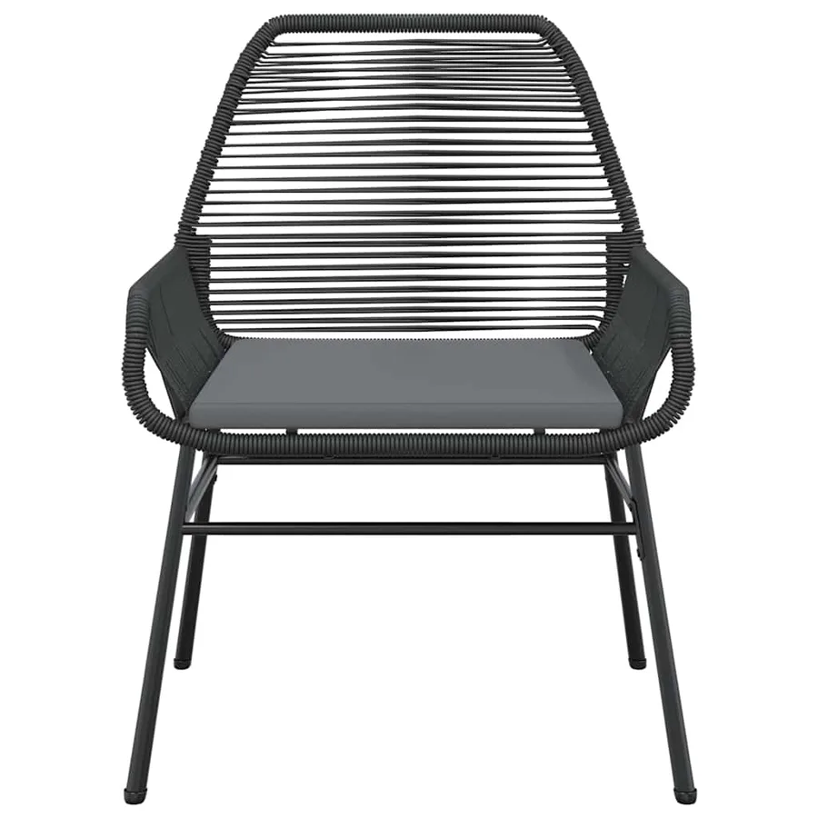 Ensemble à manger de jardin et coussins 5 pcs noir rotin verre - 5