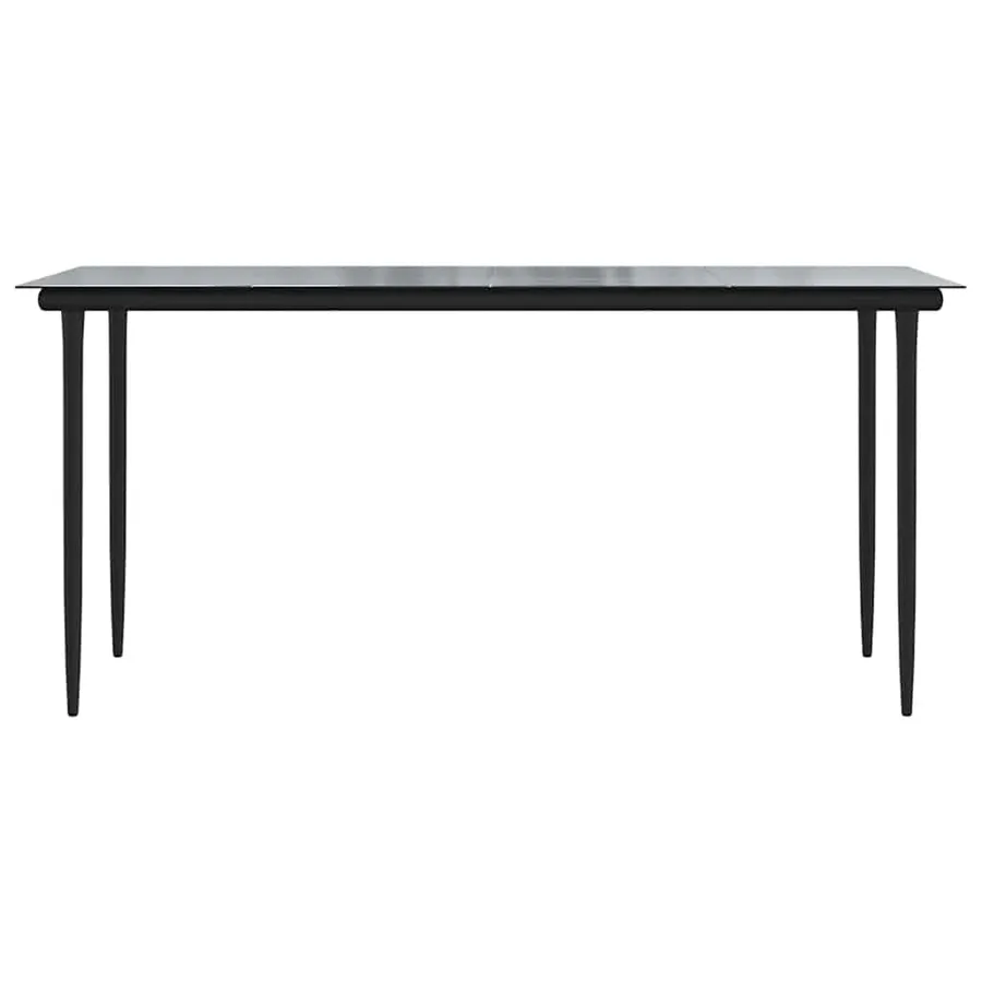 Ensemble à manger de jardin et coussins 5 pcs noir rotin verre - 8