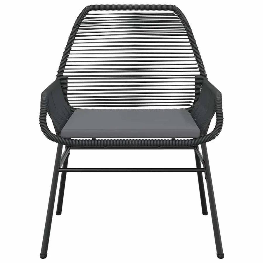 Ensemble à manger de jardin et coussins 5 pcs noir rotin verre - 5