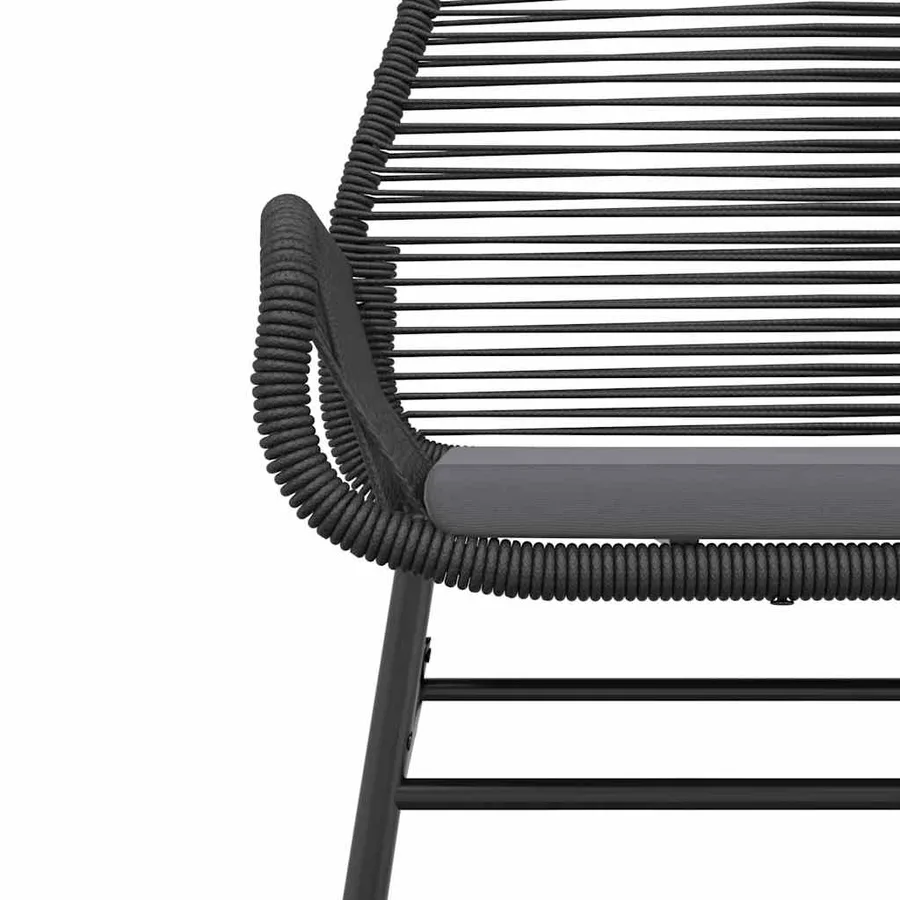 Ensemble à manger de jardin et coussins 5 pcs noir rotin verre - 6