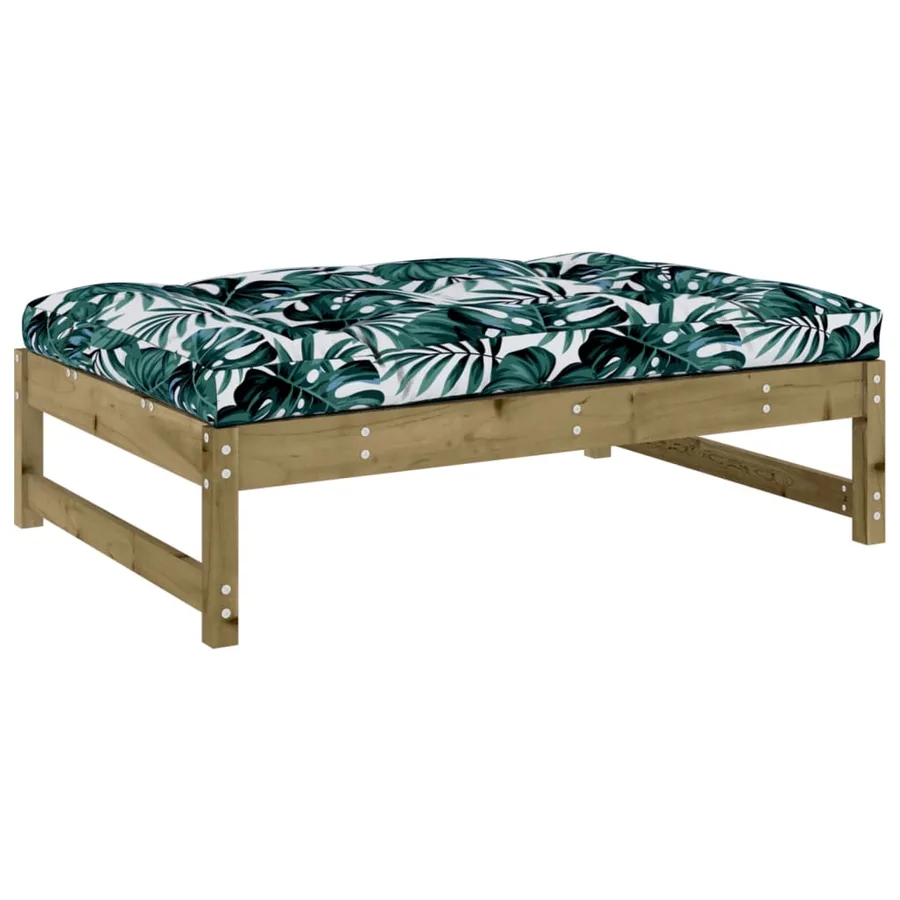 Salon de jardin 5 pcs avec coussins bois de pin imprégné - 5