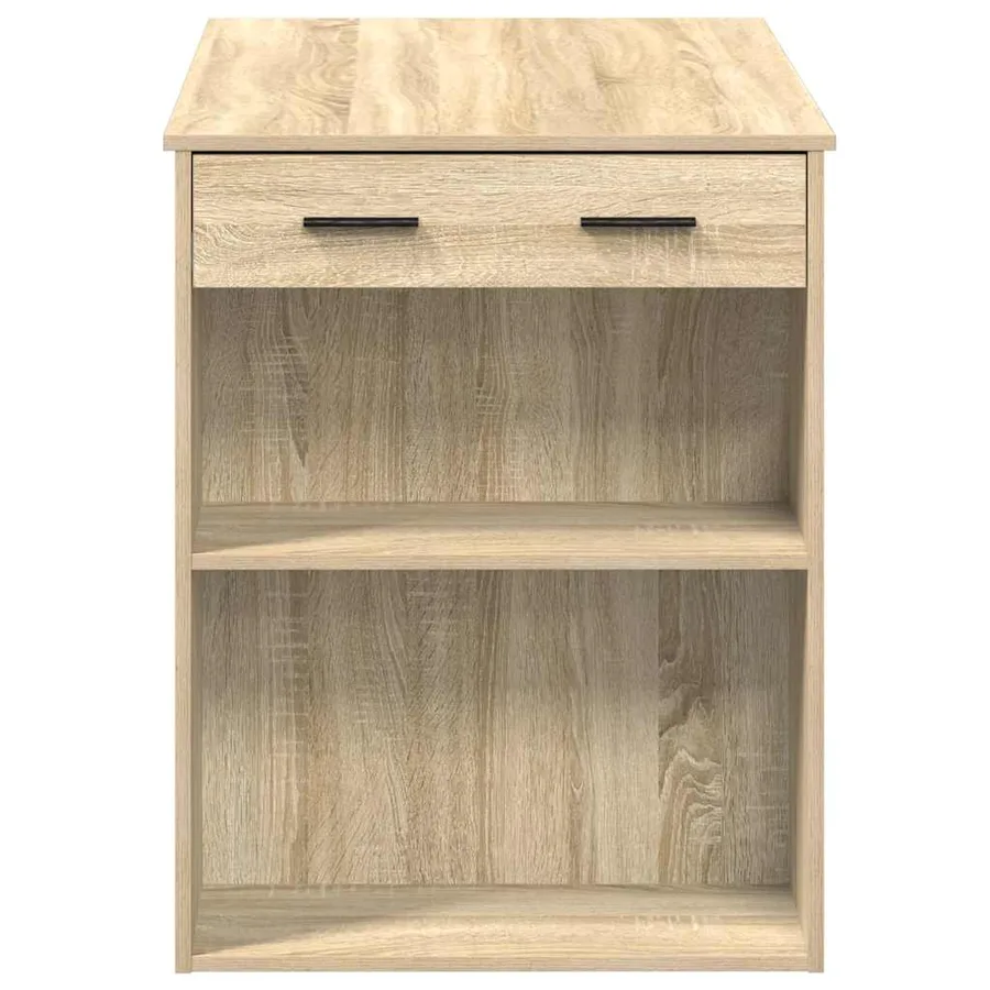 Bureau avec tiroir et étagère chêne sonoma bois d'ingénierie - 6