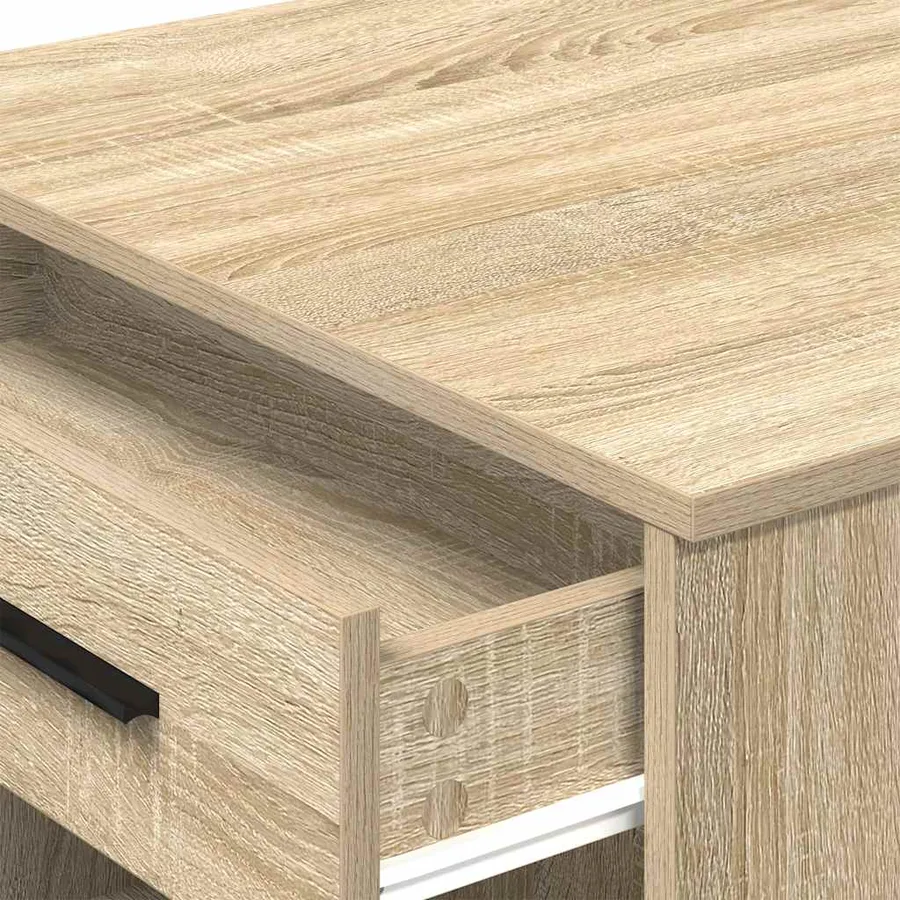 Bureau avec tiroir et étagère chêne sonoma bois d'ingénierie - 8