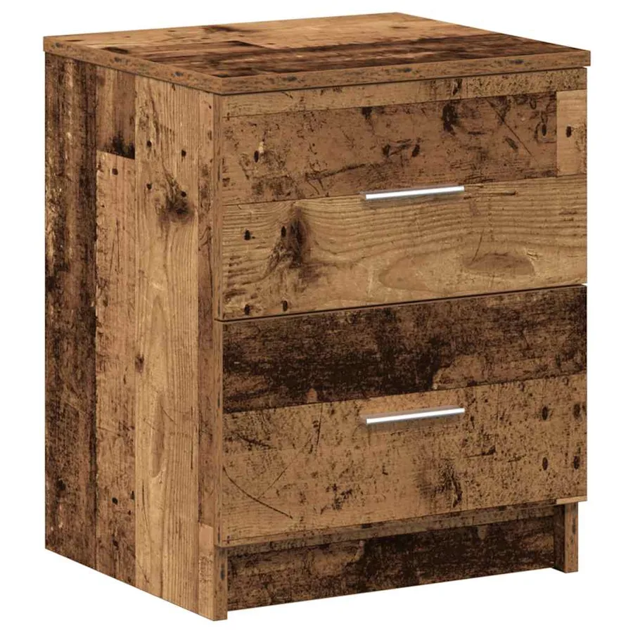Tables de chevet (lot de 2) avec 2 tiroirs bois ancien 40 x 36 x 50 cm - 6