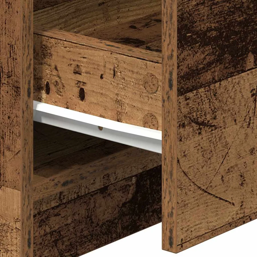 Tables de chevet (lot de 2) avec 2 tiroirs bois ancien 40 x 36 x 50 cm - 9
