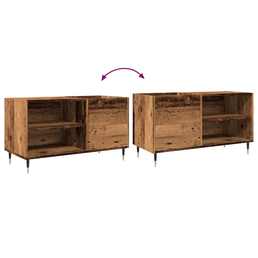 Armoire à disques vieux bois 84,5x38x48 cm bois d'ingénierie - 7