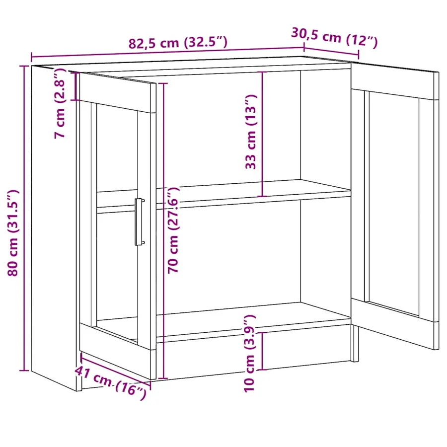 Meuble vieux bois 82,5x30,5x80 cm bois d'ingénierie - 11