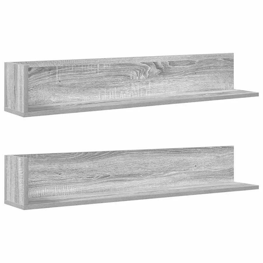 Étagères murales 2 pcs sonoma gris 100x16,5x16,5 cm - 2
