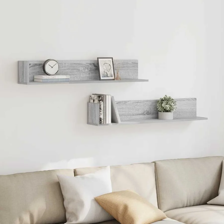 Étagères murales 2 pcs sonoma gris 100x16,5x16,5 cm - 3