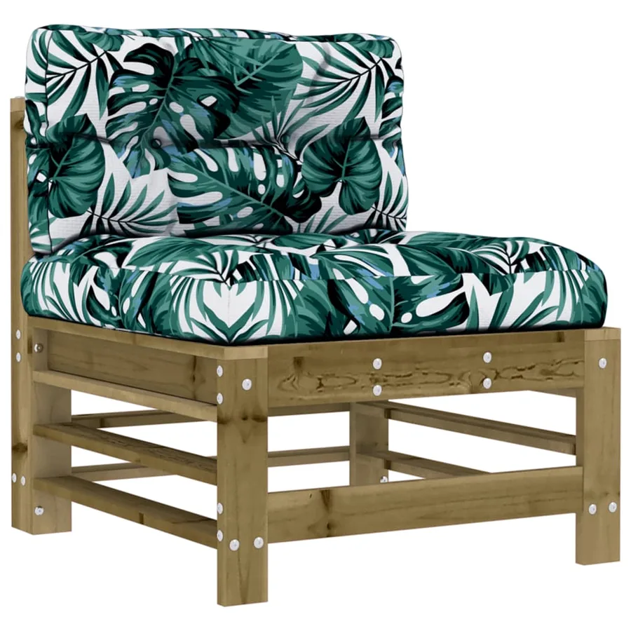 Salon de jardin 5 pcs avec coussins bois de pin imprégné - 4