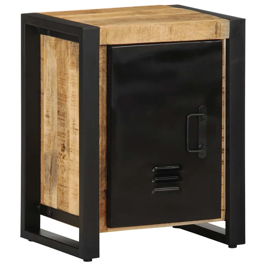 Tables de chevet 2 pcs bois de manguier massif brut - 12