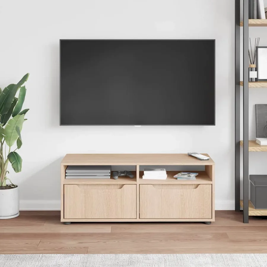 Meuble TV VISNES chêne sonoma 100x40x38 cm bois d'ingénierie - 3