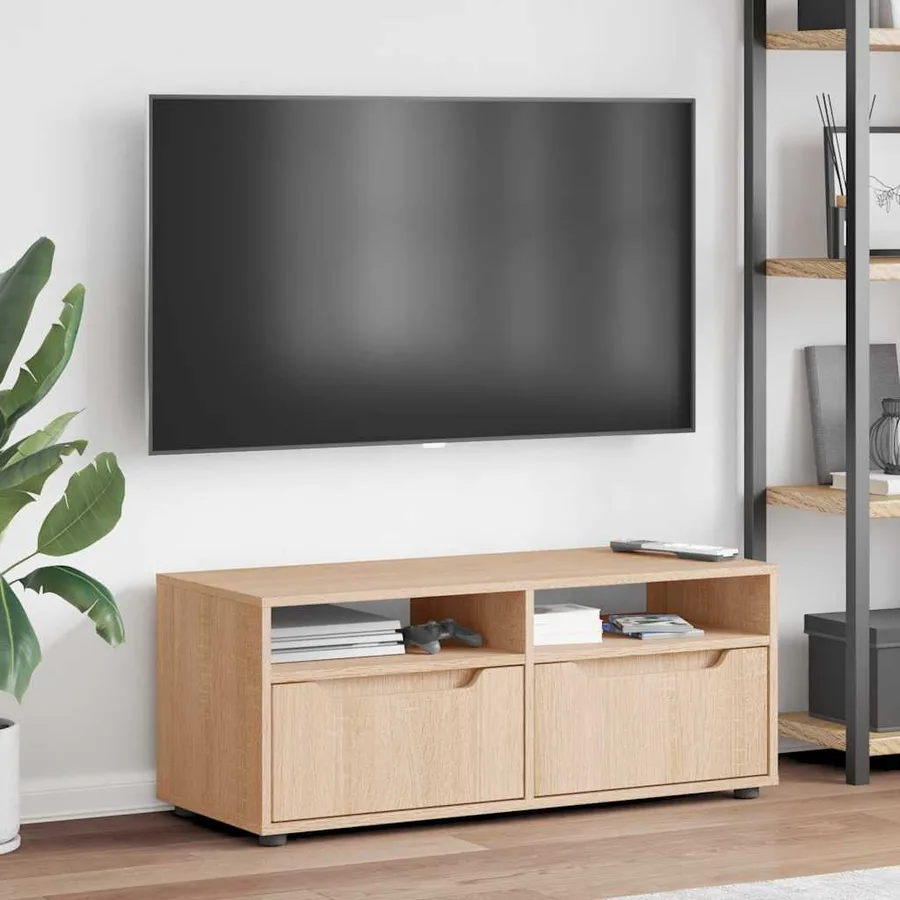 Meuble TV VISNES chêne sonoma 100x40x38 cm bois d'ingénierie - 4